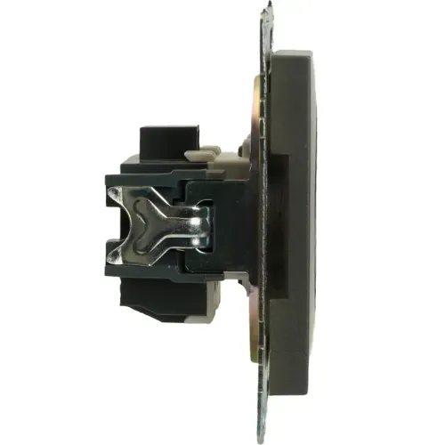 Розетка 2P Катрин графит с защитной шторкой GLS10-7109-06