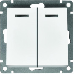 Выключатель 2-кл UNIVersal Афина 10A с подсветкой белый A0123
