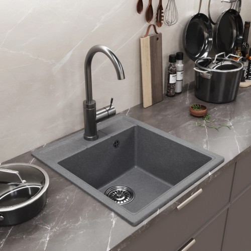 Мойка комп. MIXLINE ML-GM28 450х500x190мм, графит, сифон