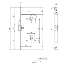 Защелка с фикс. APECS 5300-WC-CR (10692)