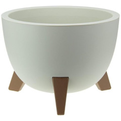 Кашпо IDEA Флориан белый ротанг 25х18,5см 4,2л (М 3186)