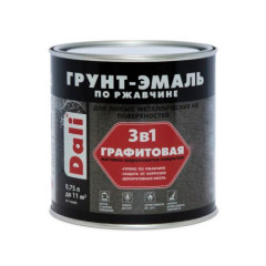 Грунт-эмаль DALI по ржавчине графитовая 3в1 СЕРЫЙ  0,75л (6шт)