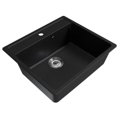 Мойка комп. MIXLINE МЛ-ГМ15 500х560х180мм, ультра-черная, сифон