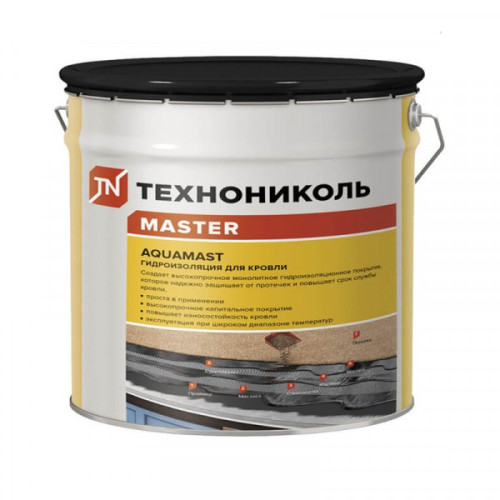 Мастика битумно-резиновая Aquamast гидроизоляция кровли  3кг
