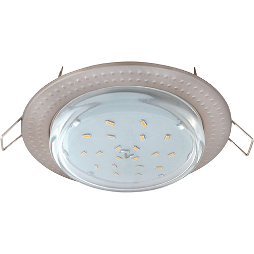 Свет. точ. ECOLA GX53-H4 Чеканка сатин/хром FS61H4ECB