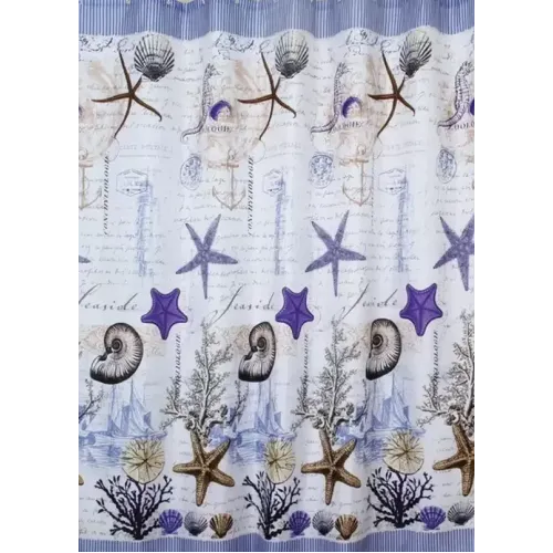 Шторка для ванной Морские звезды, полиэстер, T2022-7093 180х180см (427915)