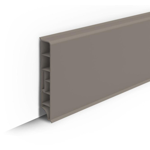 Плинтус прямоугольный 80мм 2,2м ИдеалДюра (ИД-ПП80 036 Платиново-серый)