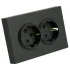 Розетка 2-ая 2P+E ЭМИЛИ шторки черный RST16-5114-05