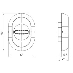 Накладка под сувал.ключ ESC-13S с автом. шторками GP-золото (38971)