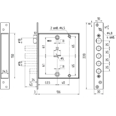 Замок врезной б/руч. МЕТТЭМ ЗВ9 144.0.0 (05399)