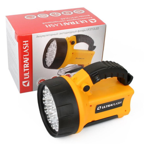 Фонарь-прожектор ULTRAFLASH Led 3712 (Led*19/8) пластик, акк.2Ah, з/у (13263)