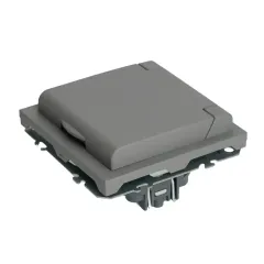 Розетка 2P ЭМИЛИ защ.шторки с крышкой платиново-сер RST16-5113-10