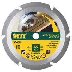 Диск пильный FIT для УШМ Мультирез 230x22,2 (37638)