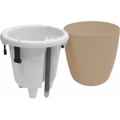 Горшок для цветов 5 л MUNCHEN с автополивом молоч.шоколад INGREEN IG622111047 (231988)