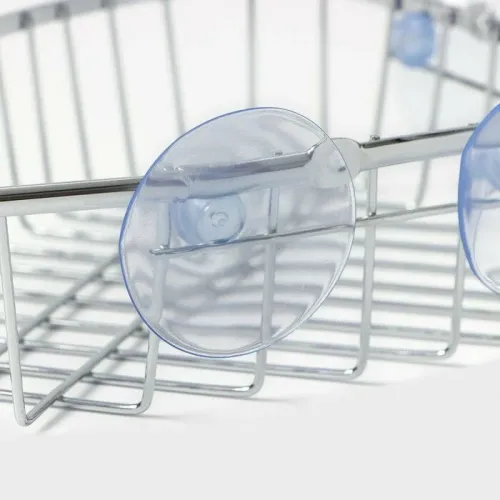 Полка для ванной комнаты угловая Доляна на присосках, 19х5,5см, цвет хром (1550891)