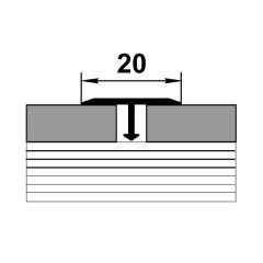 /Профиль/стык 20мм наруж. 2,7м Алюминий Т-образный, дуб кантри белый (ЛС 10.2700.4040 Лука)