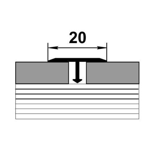 /Профиль/стык 20мм наруж. 2,7м Алюминий Т-образный, дуб кантри белый (ЛС 10.2700.4040 Лука)
