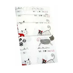 Шторка для ванной HAIBA HB75062 180x180cм 12 колец, белый/коты (812673)