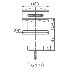 Донный клапан FRAP F67-6 автомат. чёрный