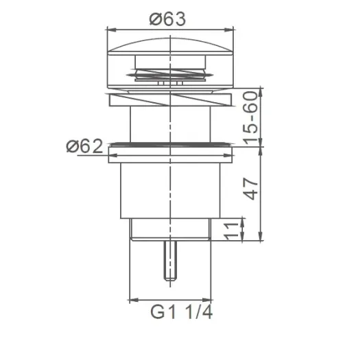 Донный клапан FRAP F67-6 автомат. чёрный