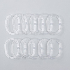 Кольцо для шторок в ванну ВИОЛЕТПЛАСТ уп. 12шт, прозрачн