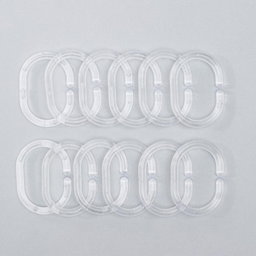 Кольцо для шторок в ванну ВИОЛЕТПЛАСТ уп. 12шт, прозрачн