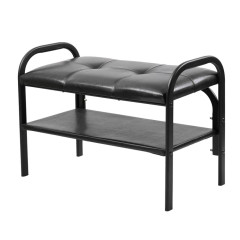 Полка для обуви Nika ЛЮКС 70х33х50,5см мягкое сиденье, черная (264417)