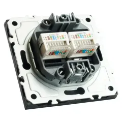 Розетка PC+PC ЭМИЛИ черный RST00-5111-05