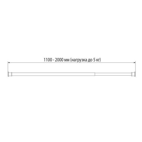 Карниз для ванной IDDIS золотой матовый, 1,1-2,0м RSG0120i14 (252267)