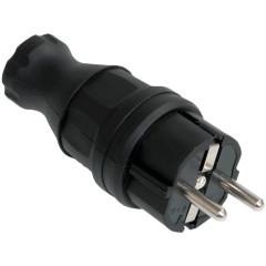 Вилка IEK 2P+E 16А каучук IP44 PKR01-016-2-K02
