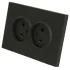 Розетка 2-ая 2P ЭМИЛИ шторки черный RST16-5116-05
