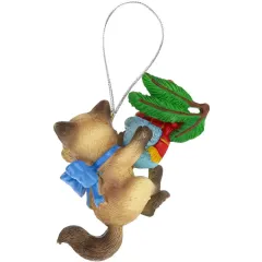 Украшение ёлочное Котик на веточке 7см полирезина (8\3540)
