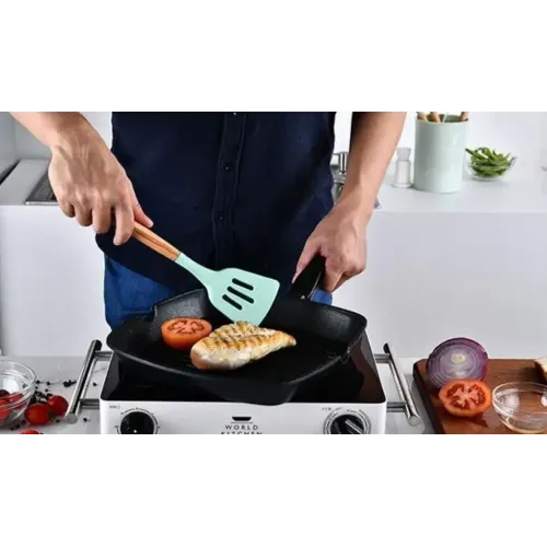 Лопатка перфорированная PERFECTO LINEA EcoVillage бирюзовая (21-320812)