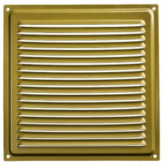 Решетка металлическая с сеткой 100*100ВР золото