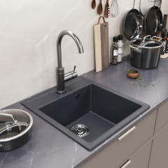 Мойка комп. MIXLINE ML-GM28 450х500x190мм, антрацит (343), сифон