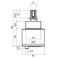 Кран-букса G-LAUF UFX-1247 ф 35мм (картридж)