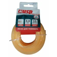 Леска для триммера USP (78165) 3,0мм, с нейлоновым сердечником,  длина 15 м, профиль - квадрат