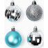 Шары новогодние набор 10шт, диаметр 5см бирюзовый/серебристый (10419994)