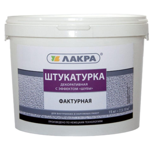 Штукатурка Лакра фактурная декоративная с эффектом шубы белая 15 кг