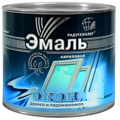 Эмаль для окон и дверей РАДУГА-МАЛЕР акриловая белая 1,9 кг