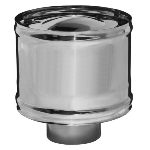 Дымоход зонт-К 0,5мм Ф120 с ветрозащитой, нержавеющая сталь (Феррум)