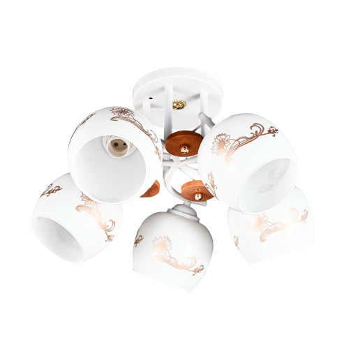 Светильник ЭкономСвет 10085/5WT+FGD WT+GD