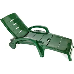 Шезлонг СТАНДАРТ ПЛАСТИК складной на колесах 186*76,5*89 см (217556)