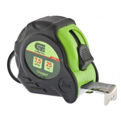 Рулетка СИБРТЕХ Графит 7,5 м*25 мм (32533)