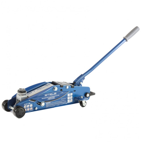 Домкрат подкатной STELS  2,5т с фиксатором, 140-385 мм, SAFETY PIN (51152)