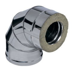 Дымоход сэндвич колено 0,8мм 90гр Ф130х200 нержавеющая сталь (Феррум)