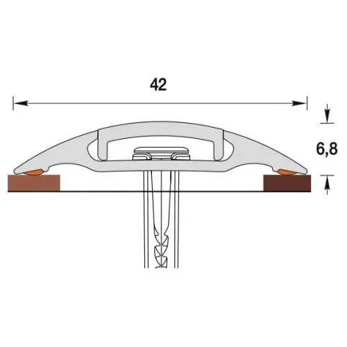 Порог с кабель-каналом 42мм 1,6м Дуб пепельный ПВХ (ПМК42-1,6 210 ИДЕАЛ)