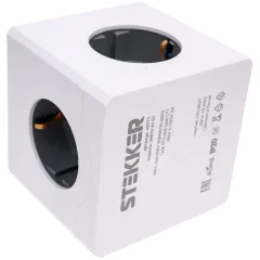 Удлинитель 3-мест. 2USB+1С белый 1.5м HM10-41-01 STEKKER Comfort 49571