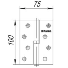 /Петля врезная Fuaro 100*75*2,5  BL/BN черный глянец L (43443)