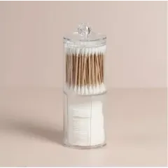 |Органайзер для ватных палочек и дисков, с крышкой, 6,5х19 см, цвет прозрачный